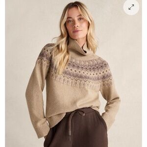 Talbots Haven Well Within Organic Cotton Blend Fairisle Sweater Retail $148 XS